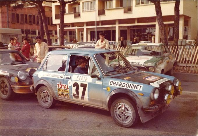 V konkurenci je z autobianchijem vozila tudi Michele Mouton, poznejša zvezdnica svetovnega relija in tovarniška voznica Audija in Peugeota. | Foto: osebni arhiv Leon Poberaj