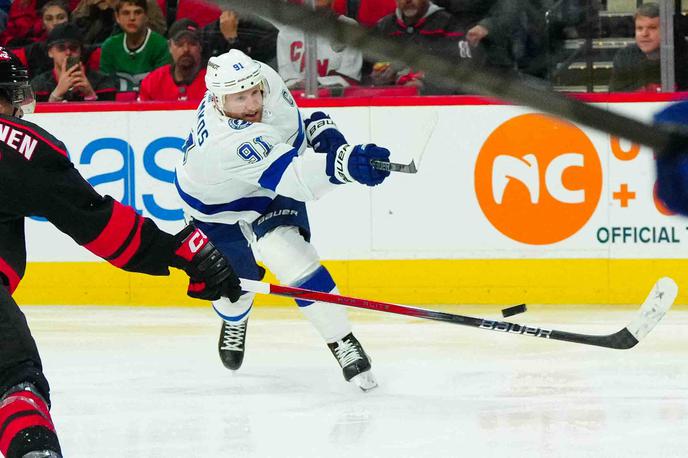 Tampa Bay Lightning Steven Stamkos ( | Steven Stamkos je dosegel kar štiri gole, to sezono skupaj 10. | Foto Reuters