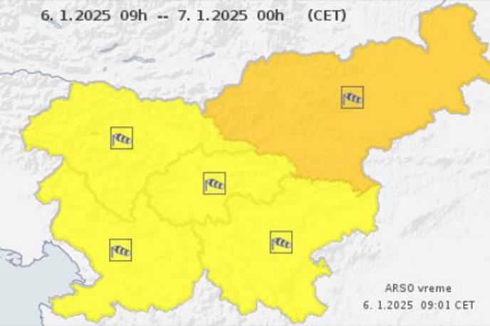 oranžno opozorilo veter Slovenija | Spremljala nas bosta veter in dež, tudi temperature bodo precej višje kot pretekle dni.  | Foto Arso