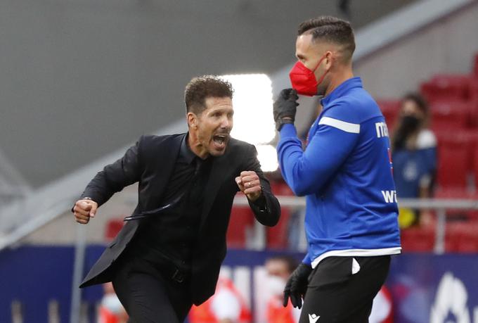 Po dramatični zmagi z 2:1 si je dal duška tudi temperamentni trener vodilnega španskega prvoligaša Diego Simeone. | Foto: Reuters