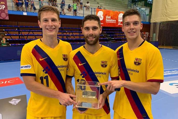 Domen Makuc, Blaž Janc, Jure Dolenec | Največ slovenskih predstavnikov bo imela v polfinalu lige prvakov Barcelona. | Foto RZS