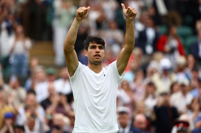 Wimbledon Carlos Alcaraz | Carlos Alcaraz. Njegov naslednji nasprotnik bo Američan Frances Tiafoe.. | Foto Reuters