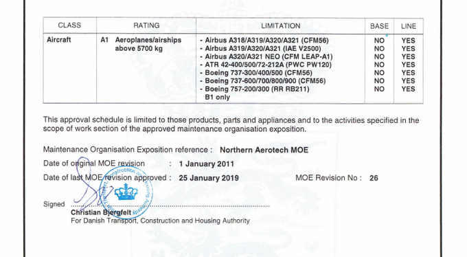 Norther Aerotech certifikat | Foto: northern-aerotech.com