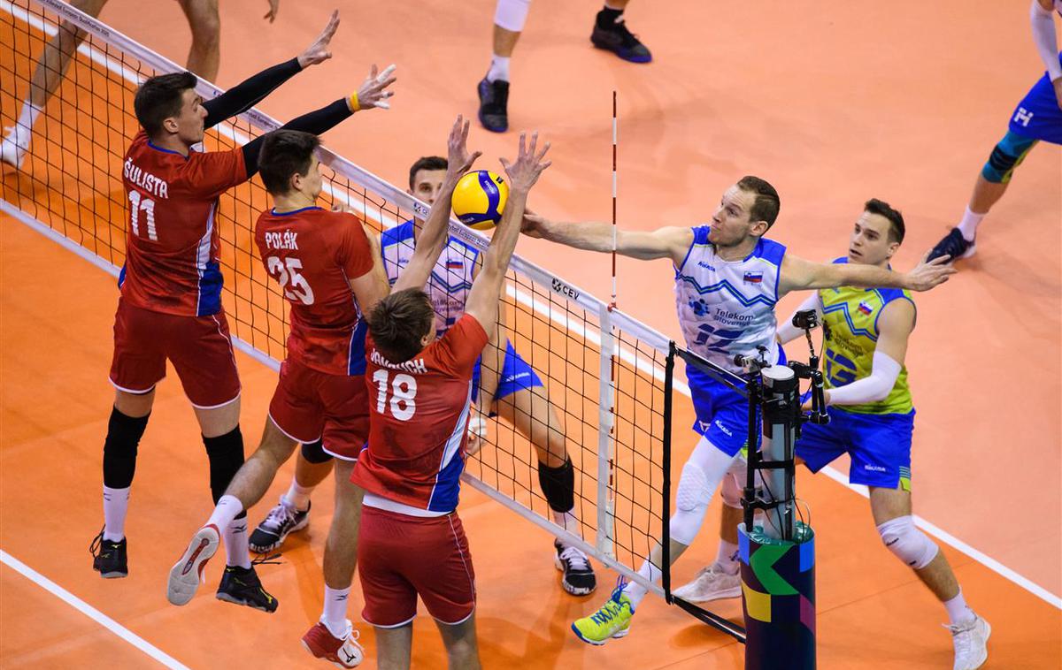 Slovenija Češka odbojka | Slovenski odbojkarji so si z zmago zagotovili prvo mesto v skupini A. | Foto CEV