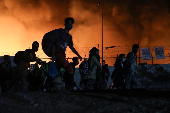 Lezbos, požar, migrantski center | Foto Reuters