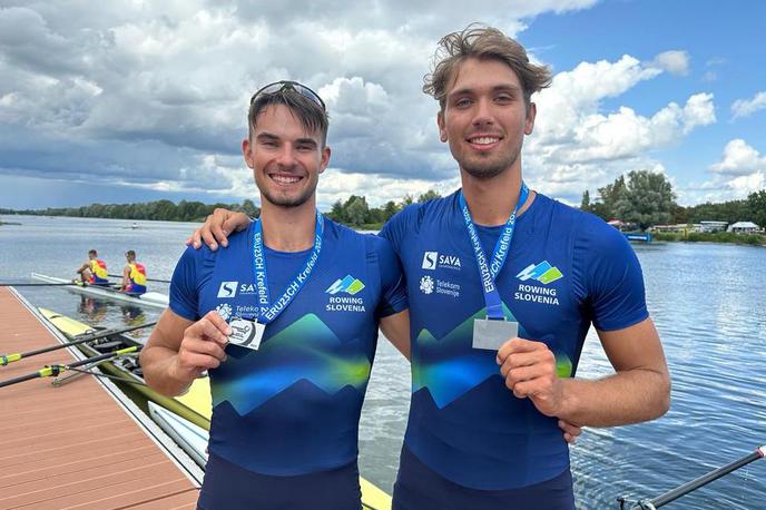 Jakob Brglez in Arne Završnik | Jakob Brglez in Arne Završnik sta osvojilo srebrno odličje. | Foto Veslaška zveza Slovenije