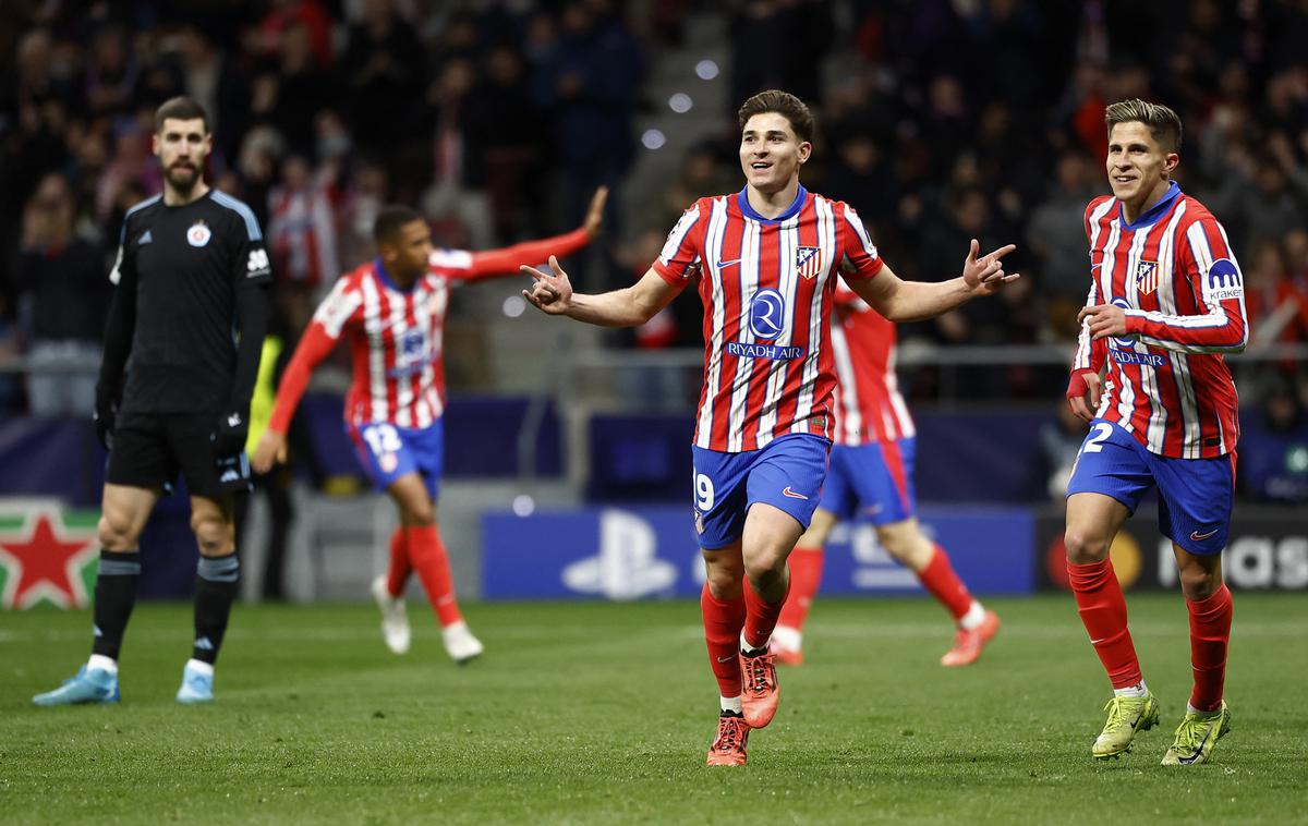 Julian Alvarez Atletico Madrid | Samuel Lino je podal, Julian Alvarez pa že v 16. minuti zadel za vodstvo Atletica z 1:0. | Foto Reuters