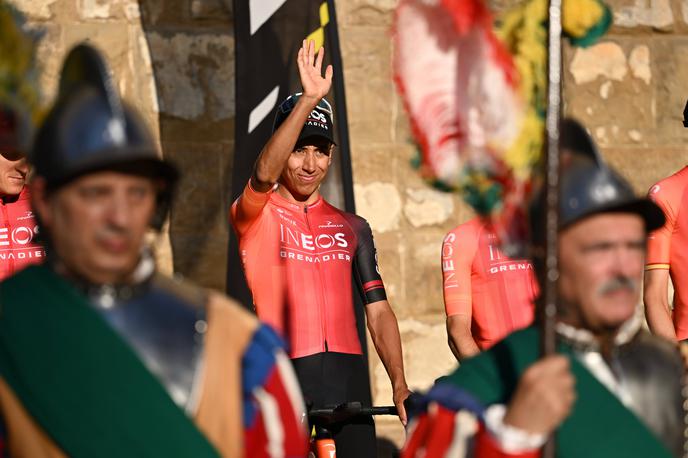 Egan Bernal predstavitev ekip Tour | Egan Bernal na predstavitvi ekip pred  začetkom Toura v Firencah.  | Foto Guliverimage