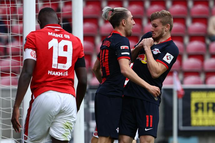 Kevin Kampl Timo Werner | Kevin Kampl in Timo Werner sta blestela na tekmi v Mainzu. | Foto Guliver/Getty Images