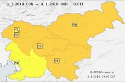 Oranžno opozorilo: Pihal bo močan veter
