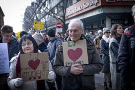 Shod v podporo študentov v Srbiji