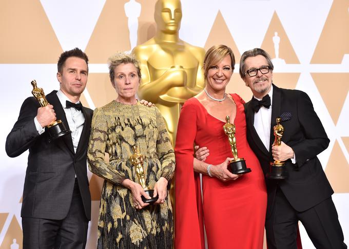 Dobitniki igralskih oskarjev: Sam Rockwell, Frances McDormand, Allison Janney in Gary Oldman | Foto: Getty Images