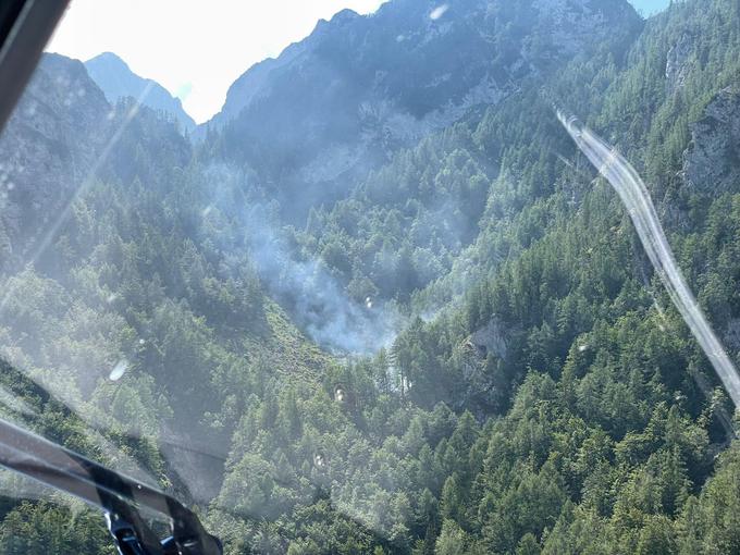 požar, lovska koča Zabrložnica | Foto: Letalska policijska enota GPU