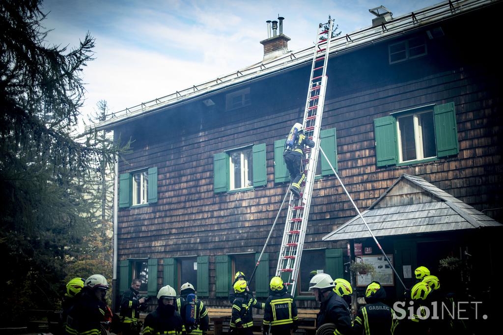 Gasilska vaja na domu pod Storžičem