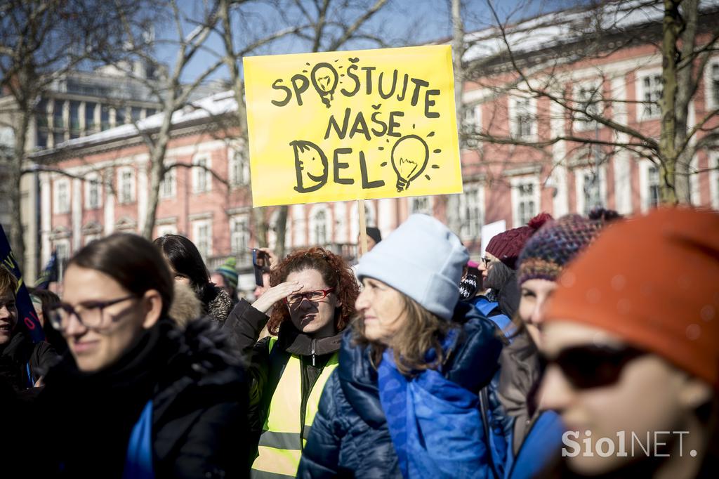 protest stavka Ljubljana Sviz