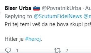 Med političnimi strankami obsodbe poveličevanja Hitlerja v objavi na Twitterju