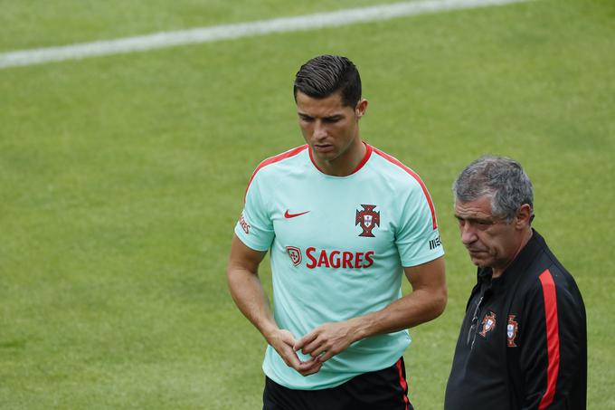 Fernando Santos, nekdanji Pavlinov trener pri Portu, in Cristiano Ronaldo se pripravljata na dvoboj z Valižani. | Foto: 