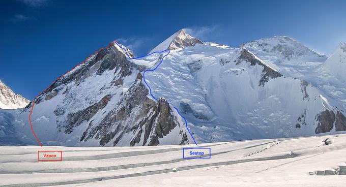 Gašerbrum III (7952 m), skoraj osemtisočak v Karakorumu, je zelo redko obiskana gora, na katero so opravili le dva vzpona, poljski leta 1975 in španski po isti smeri leta 2004. | Foto: Printscreen Planinska zveza Slovenije