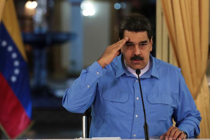 Nicolas Maduro | Venezuelska vlada je sporočila, da je preprečila poskus vdora terorističnih plačancev iz Kolumbije. Na fotografiji venezuelski predsednik Nicolas Maduro. | Foto Reuters