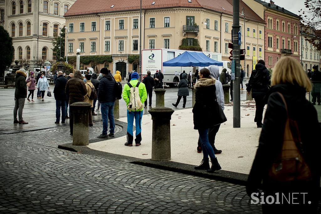 Množično testiranje. Test. Hitri test. Covid-19. Koronavirus.