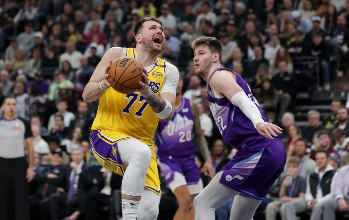 Luka Dončić Los Angeles Lakers | Luka Dončić je z LA Lakers klonil na gostovanju pri Utah Jazz. | Foto Reuters