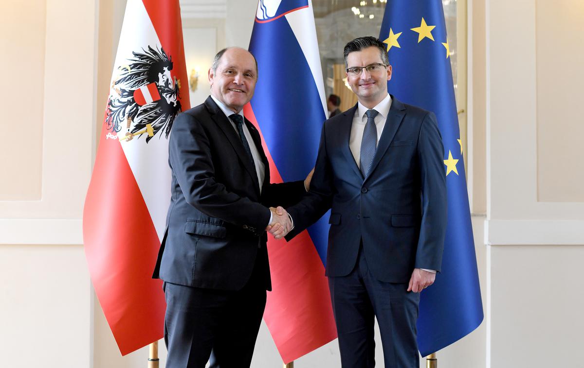 Marjan Šarec, Wolfgang Sobotka | Predsednik avstrijskega parlamenta Wolfgang Sobotka se je srečal tudi s predsednikom vlade Marjanom Šarcem. | Foto STA