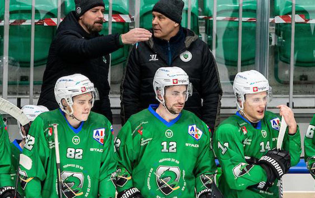 HK Olimpija Fassa 16. februar 2021 Matic Kralj Raimo Summanen | Olimpija je mlade Celovčane premagala zgolj z 2:1. | Foto Vid Ponikvar/Sportida