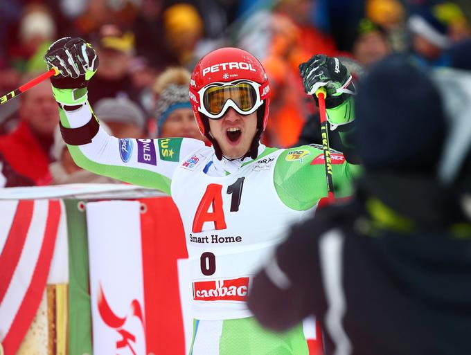 Žan Kranjec, 26-letni alpski smučar iz Bukovice pri Vodicah, je najbližjega tekmeca Loica Meillarda prehitel za 19 stotink sekunde. | Foto: Reuters