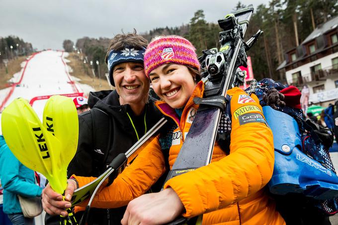 Z očetom Vojkom Lapanjo na tekmi Zlate lisice na Pohorju leta 2016. | Foto: Guliverimage/Vladimir Fedorenko