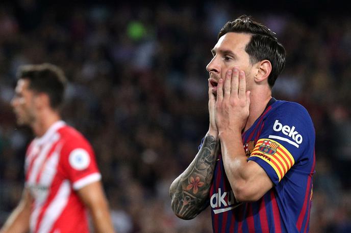 Lionel Messi | Lionel Messi je hitro zadel, nato pa je začela Barcelona trpeti. Na koncu je rešila vsaj točko. | Foto Reuters