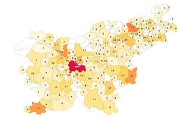 V katerih občinah je največ okužb?