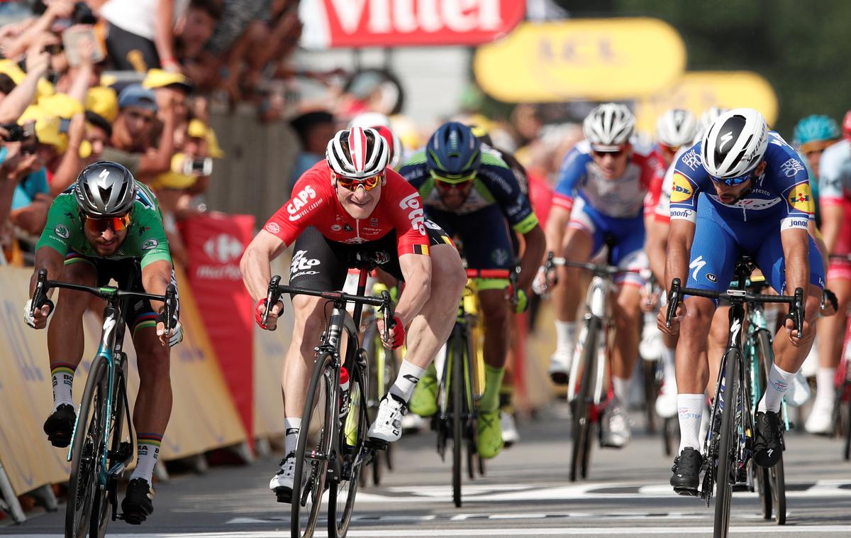 Fernando Gaviria Peter Sagan Andre Greipel | Foto Reuters