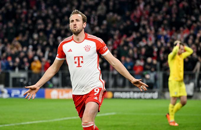 Harry Kane je zabil svoj 32. gol za Bayern München, ki je bil njegov peti v letošnji ligi prvakov. | Foto: Reuters