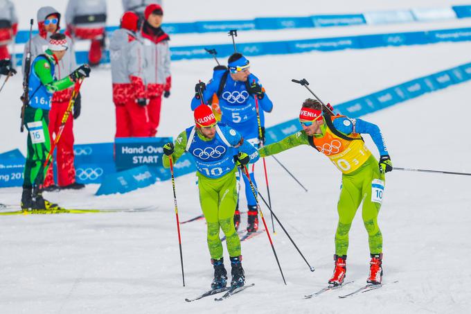 Na olimpijskih igrah v Pjongčangu je nastopil na štafetni tekmi in ob Mihi Dovžanu, Klemnu Bauerju ter Mitji Drinovcu zasedel deseto mesto.  | Foto: Stanko Gruden, STA