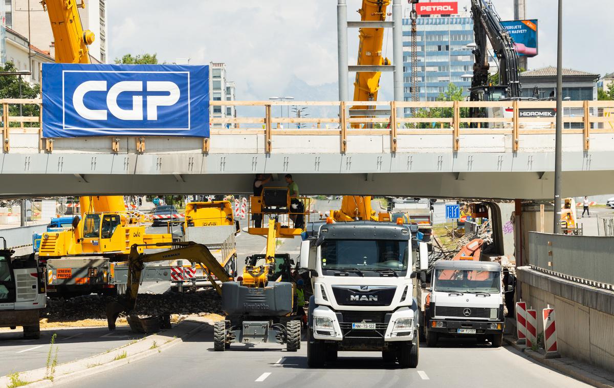 železniški nadvoz, Dunajska cesta v Ljubljani | Dunajska cesta bo med 27. junijem in 1. julijem popolnoma zaprta pri podvozu pod železniško progo. | Foto Bor Slana/STA