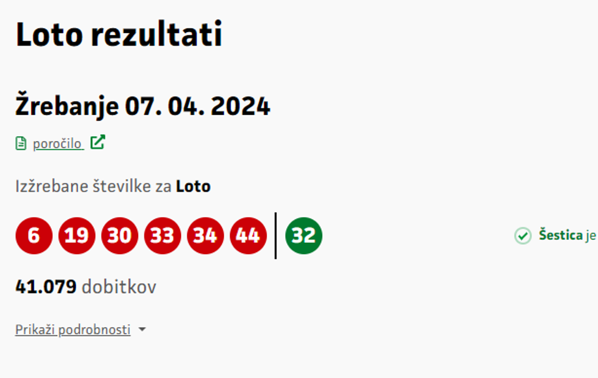 Loto | Druga šestica je bila izžrebana.  | Foto Loterija Slovenije