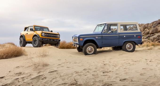 Originalni bronco iz šestdesetih let prejšnjega stoletja in najnovejša generacija tega Fordovega modela. | Foto: Ford