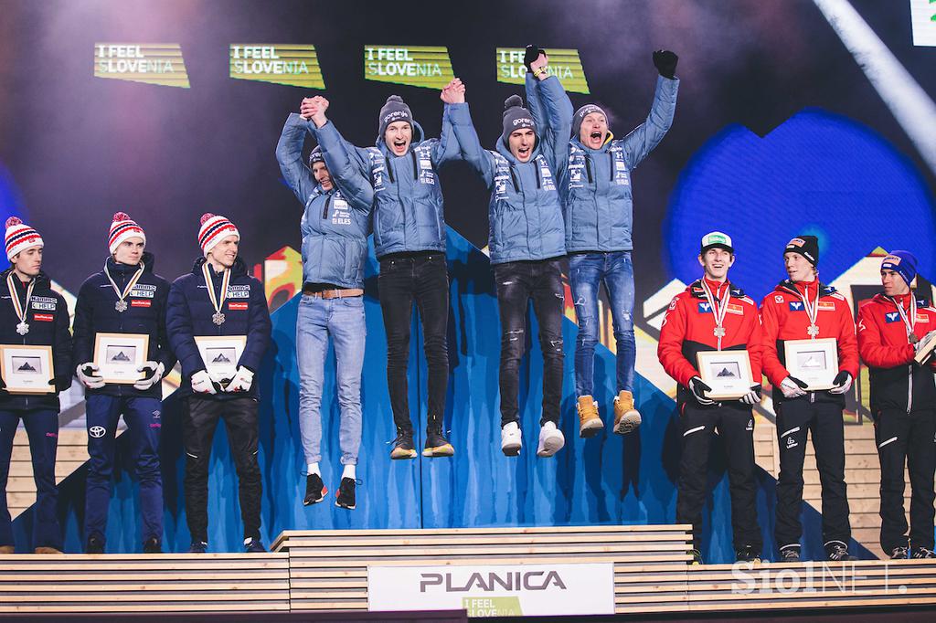 Kranjska Gora, podelitev medalj s SP v Planici