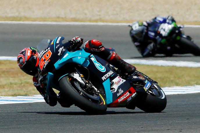 Fabio Quartararo | Fabio Quartararo ser veseli prve zmage v razredu moto GP. | Foto Reuters