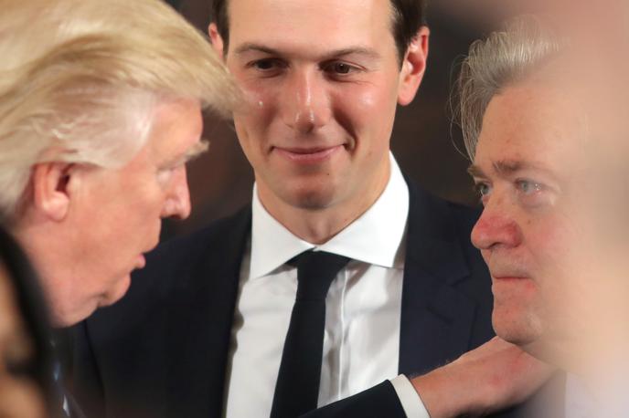 Donald Trump, Jared Kushner in Steve Bannon | Foto Reuters