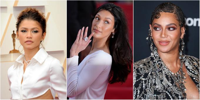 Z leve proti desni: drugouvrščena Zendaya, tretjeuvrščena Bella Hadid in četrtouvrščena Beyonce | Foto: Guliverimage/Picture Alliance/AP/Imago Lifestyle