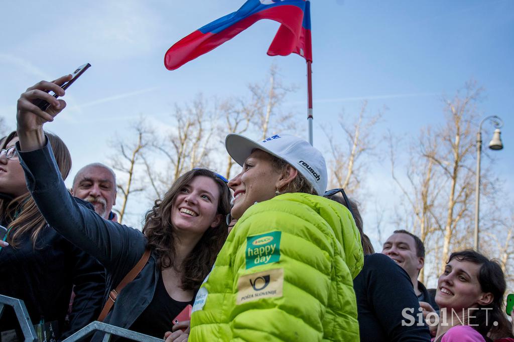 Sprejem junakov zime na Kongresnem trgu