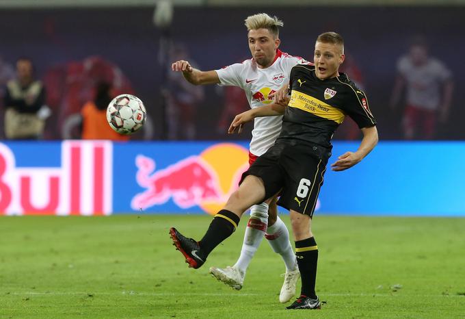 Kevin Kampl v akciji na tekmi proti Stuttgartu, na kateri je RB Leipzig prišel do druge prvenstvene zmage v sezoni. | Foto: Getty Images