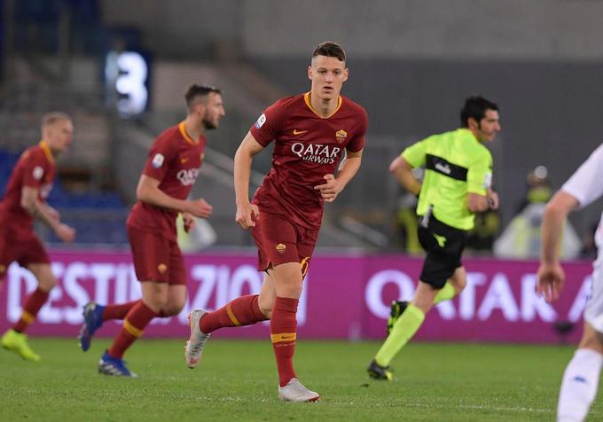 Gorenjec Žan Celar, ki bo v četrtek dopolnil 20 let, je v ponedeljek prvič stopil na igrišče v članski konkurenci v Italiji. | Foto: AS Roma