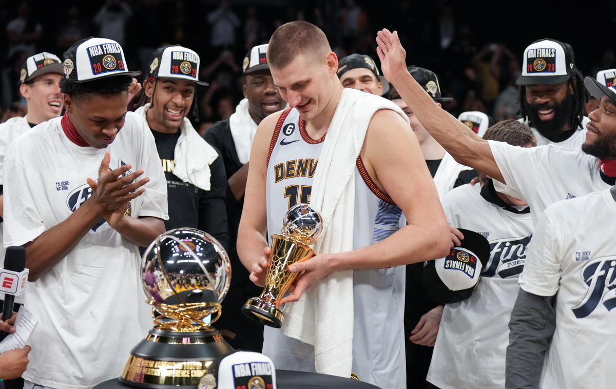 Denver Lakers | Denver Nuggets so se na krilih Nikole Jokića prvič v zgodovini franšize prebili do velikega finala lige NBA. Veselja ni skrival niti slovenski reprezentant Vlatko Čančar (levo). | Foto Reuters