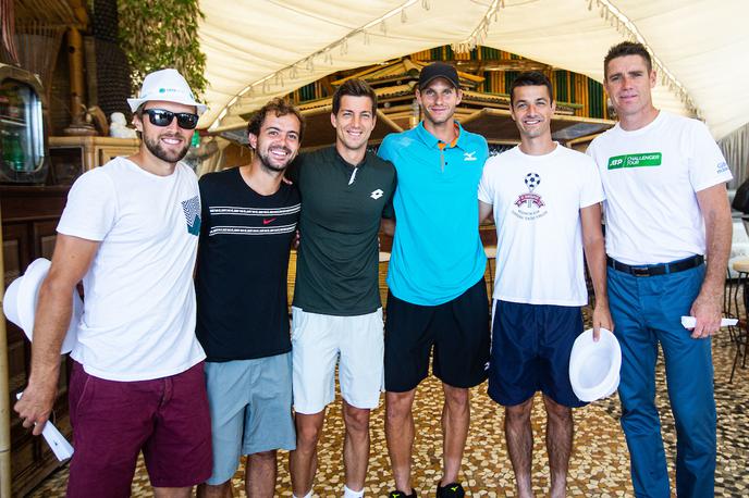 Portorož ATP Challenger | Od leve proti desni: Tom Kočevar Dešman, Nik Razboršek, Aljaž Bedene, Blaž Rola, Mike Urbanija in Gregor Krušič. | Foto Grega Valančič/Sportida