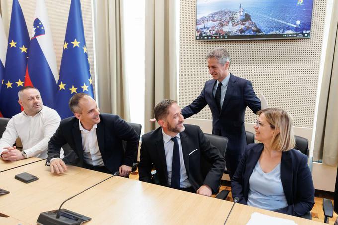 Danijel Bešič Loredan, Klemen Boštjančič, Robert Golob, Sanja Ajanović Hovnik, Tadej Ostrc | Foto: Nebojša Tejić/STA