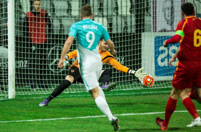 Korošec je letos na prijateljski tekmi med Slovenijo in Makedonijo dočakal strelski prvenec v državnem dresu. | Foto: Vid Ponikvar