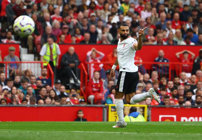 Mohamed Salah je v 56. minuti povišal na 3:0. | Foto: Reuters