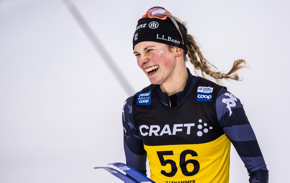 Jessie Diggins | Američanka Jessie Diggins je na preizkušnji v smučarskem teku na 10 km prosto v Gällivareju na Švedskem z naskokom ugnala konkurenco. Pred prvima zasledovalkama je imela več kot 20 sekund naskoka. | Foto Guliverimage